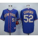 Mets #52 Yoenis Cespedes Blue(Grey NO.) Alternate Road Cool Base Stitched Jersey