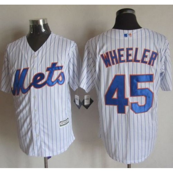 Mets #45 Zack Wheeler White(Blue Strip) New Cool Base Stitched Jersey