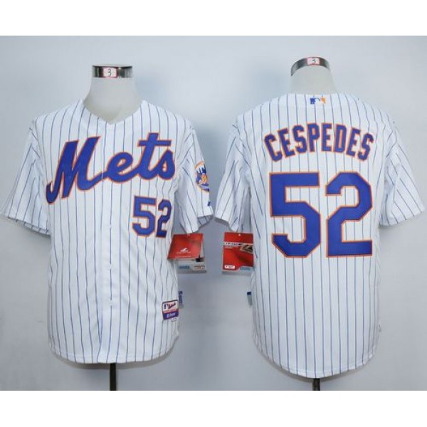 Mets #52 Yoenis Cespedes White Home Cool Base Stitched Jersey