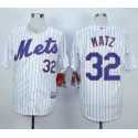 Mets #32 Steven Matz White(Blue Strip) Home Cool Base Stitched Jersey