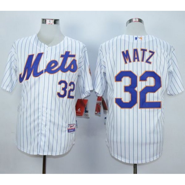 Mets #32 Steven Matz White(Blue Strip) Home Cool Base Stitched Jersey