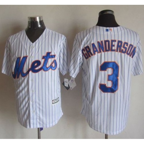 Mets #3 Curtis Granderson White(Blue Strip) New Cool Base Stitched Jersey