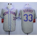 Mets #33 Matt Harvey Grey Road Cool Base Stitched Jersey