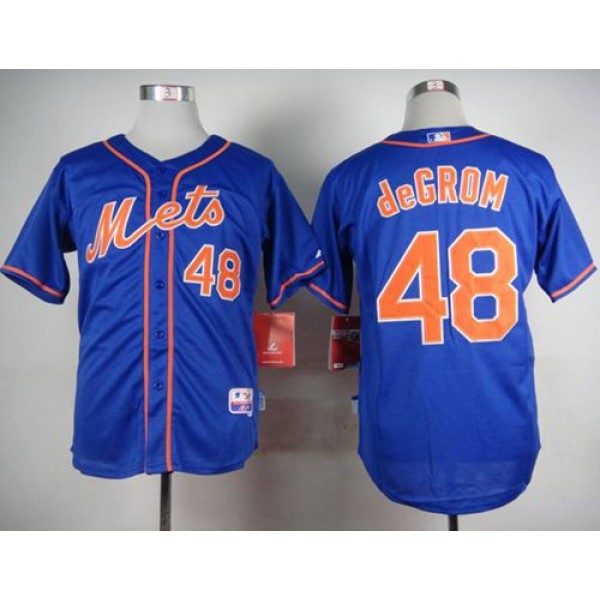 Mets #48 Jacob DeGrom Blue Alternate Home Cool Base Stitched Jersey