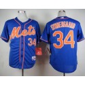 Mets #34 Noah Syndergaard Blue Alternate Home Cool Base Stitched Jersey