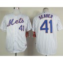 Mets #41 Tom Seaver White(Blue Strip) Home Cool Base Stitched Jersey