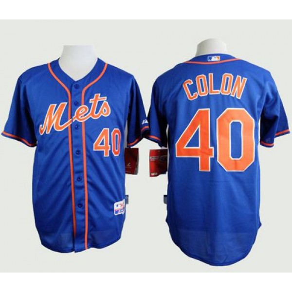 Mets #40 Bartolo Colon Blue Alternate Home Cool Base Stitched Jersey
