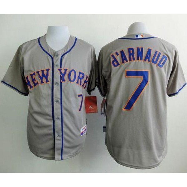 Mets #7 Travis D'Arnaud Grey Road Cool Base Stitched Jersey