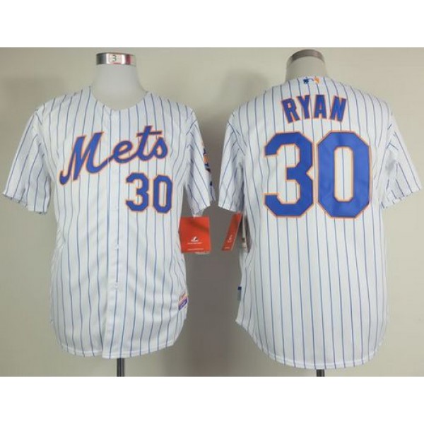 Mets #30 Nolan Ryan White(Blue Strip) Home Cool Base Stitched Jersey