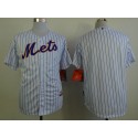 Mets Blank White(Blue Strip) Home Cool Base Stitched Jersey