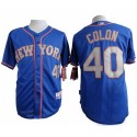 Mets #40 Bartolo Colon Blue(Grey NO.) Alternate Road Cool Base Stitched Jersey