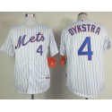 Mets #4 Lenny Dykstra White(Blue Strip) Home Cool Base Stitched Jersey