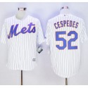 Mets #52 Yoenis Cespedes White(Blue Strip) New Cool Base Stitched Jersey