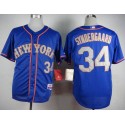 Mets #34 Noah Syndergaard Blue(Grey NO.) Alternate Road Cool Base Stitched Jersey
