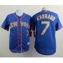 Mets #7 Travis D'Arnaud Blue(Grey NO.) Alternate Road Cool Base Stitched Jersey