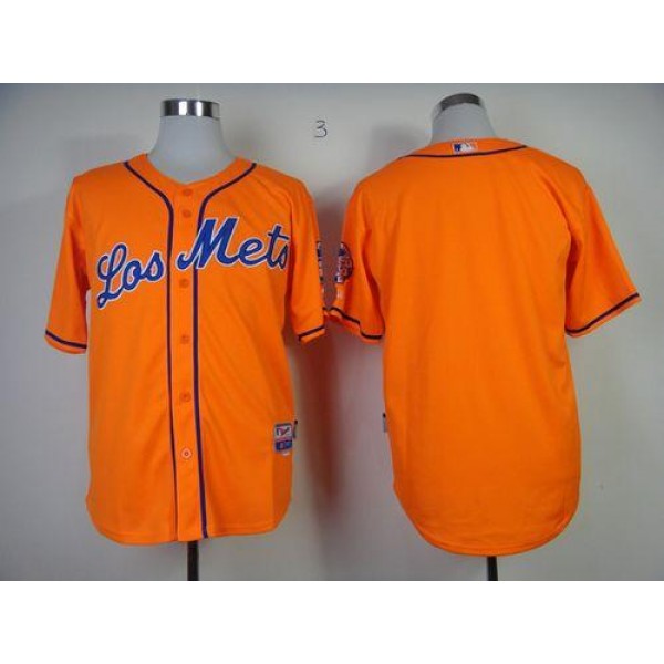Mets Blank Orange Los Mets Cool Base Stitched Jersey