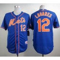 Mets #12 Juan Lagares Blue Alternate Home Cool Base Stitched Jersey