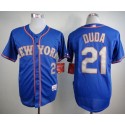 Mets #21 Lucas Duda Blue(Grey NO.) Alternate Road Cool Base Stitched Jersey
