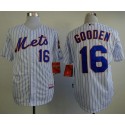 Mets #16 Dwight Gooden White(Blue Strip) Home Cool Base Stitched Jersey
