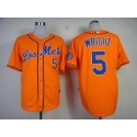 Mets #5 David Wright Orange Los Mets Cool Base Stitched Jersey