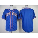 Mets Blank Blue Alternate Road Cool Base Stitched Jersey
