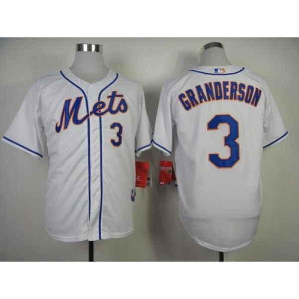 Mets #3 Curtis Granderson White Alternate Cool Base Stitched Jersey