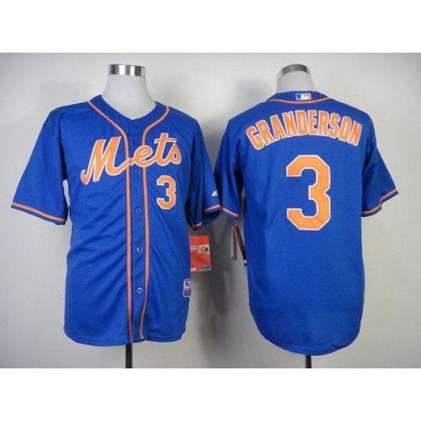 Mets #3 Curtis Granderson Blue Alternate Home Cool Base Stitched Jersey