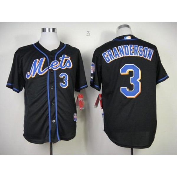 Mets #3 Curtis Granderson Black Cool Base Stitched Jersey