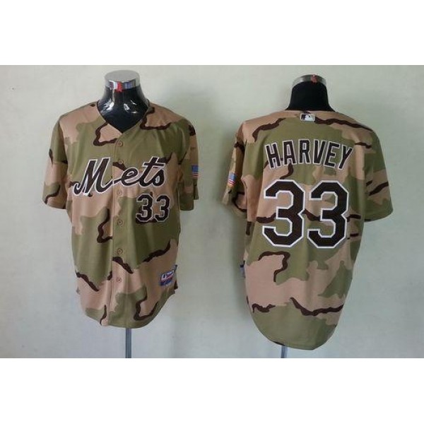 Mets #33 Matt Harvey Blue(Grey NO.) Alternate Road Cool Base Stitched Jersey