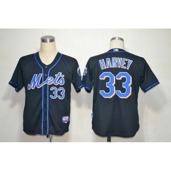 Mets #33 Matt Harvey Black Alternate Cool Base Stitched Jersey