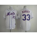 Mets #33 Matt Harvey White Cool Base Stitched Jersey