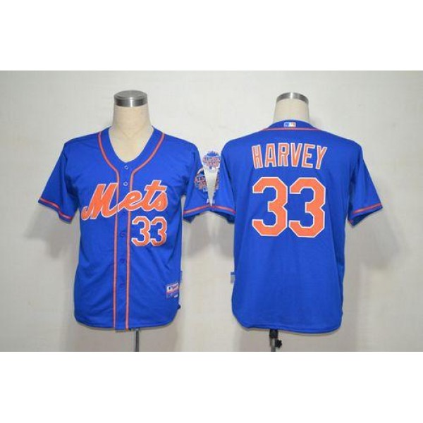 Mets #33 Matt Harvey Blue Alternate Home Cool Base Stitched Jersey