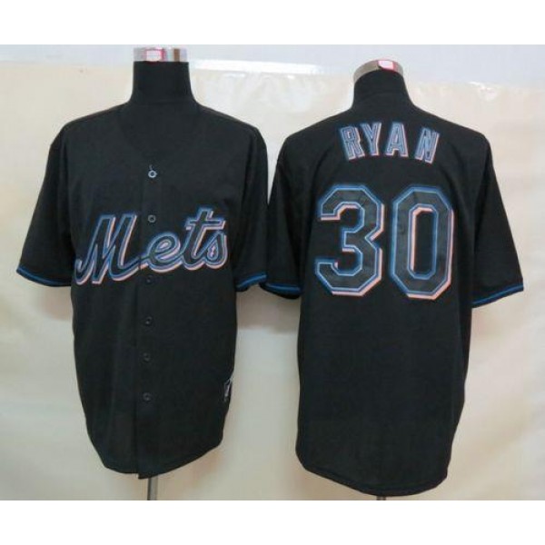 Mets #30 Nolan Ryan Black Fashion Stitched Jersey