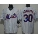 Mets #30 Michael Conforto White(Blue Strip) New Cool Base Stitched Jersey