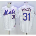Mets #31 Mike Piazza White(Blue Strip) 2016 Hall Of Fame Patch Stitched Jersey