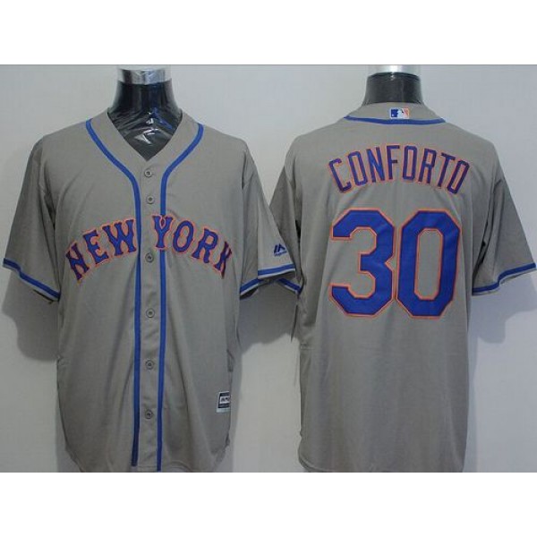 Mets #30 Michael Conforto Grey New Cool Base Stitched Jersey