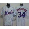 Mets #34 Noah Syndergaard White(Blue Strip) New Cool Base Stitched Jersey