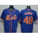 Mets #48 Jacob DeGrom Blue New Cool Base Alternate Home Stitched Jersey