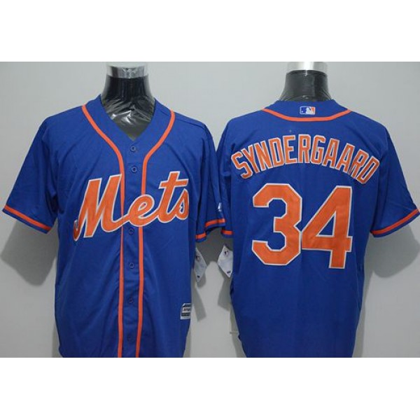 Mets #34 Noah Syndergaard Blue New Cool Base Alternate Home Stitched Jersey