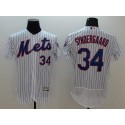 Mets #34 Noah Syndergaard White(Blue Strip) Flexbase Authentic Collection Stitched Jersey