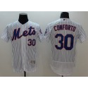 Mets #30 Michael Conforto White(Blue Strip) Flexbase Authentic Collection Stitched Jersey