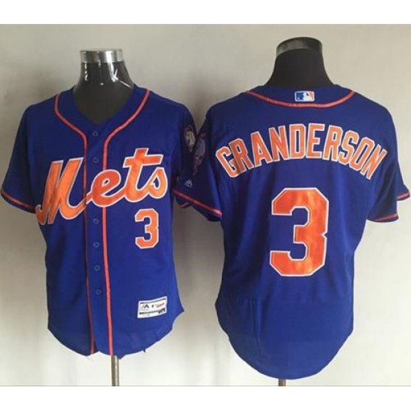 Mets #3 Curtis Granderson Blue Flexbase Authentic Collection Stitched Jersey