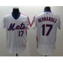 Mets #17 Keith Hernandez White(Blue Strip) Flexbase Authentic Collection Alternate Stitched Jersey