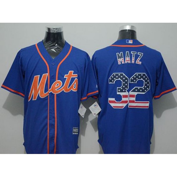 Mets #32 Steven Matz Blue USA Flag Fashion Stitched Jersey