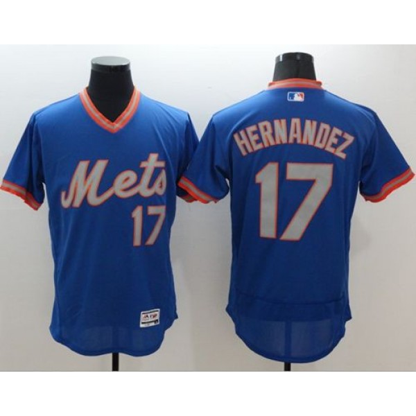 Mets #17 Keith Hernandez Royal Gray Flexbase Authentic Collection Cooperstown Stitched Jersey