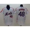 Mets #48 Jacob DeGrom White(Blue Strip) Flexbase Authentic Collection Alternate Stitched Jersey