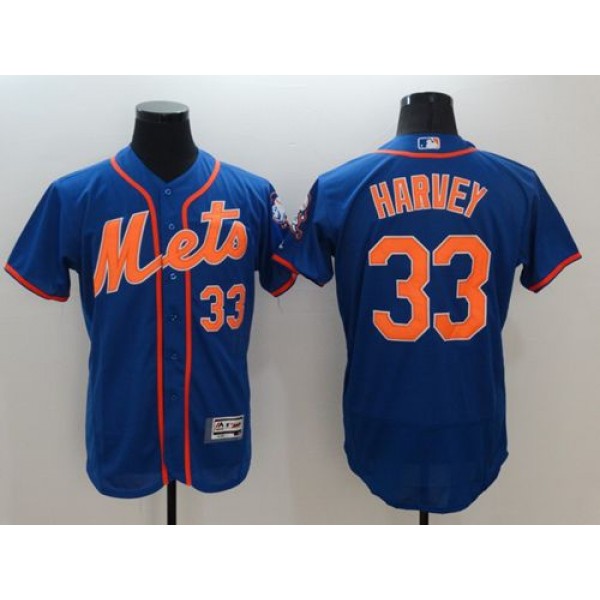 Mets #33 Matt Harvey Blue Flexbase Authentic Collection Stitched Jersey