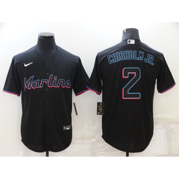 Miami Marlins #2 Jazz Chisholm Black Cool Base Stitched Jersey