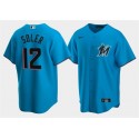 Miami Marlins #12 Jorge Soler Blue Cool Base Stitched Jersey
