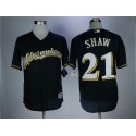 Milwaukee Brewers #21 Travis Shaw Navy Coolbase Stitched Jersey